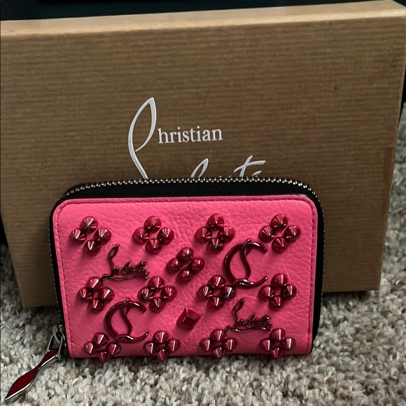 Christian Louboutin Handbags - Christian Louboutin Pink Wallet with Red Studs